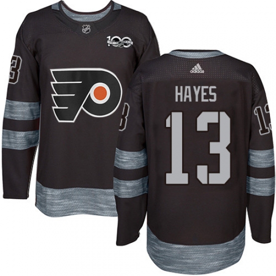 Men Philadelphia Flyers #13 Kevin Hayes Black 1917-2017 100th Anniversary NHL Jersey Men Philadelphia Flyers #13 Kevin Hayes Black 1917-2017 100th Anniversary NHL Jersey