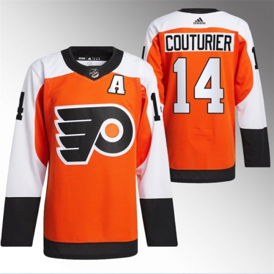 Men Philadelphia Flyers 14 Sean Couturier 2023 24 Orange Stitched Jersey Men Philadelphia Flyers 14 Sean Couturier 2023 24 Orange Stitched Jersey