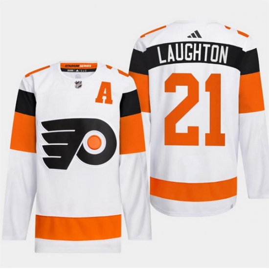 Men Philadelphia Flyers 21 Scott Laughton White 2024 Stadium Series Stitched Jersey Men Philadelphia Flyers 21 Scott Laughton White 2024 Stadium Series Stitched Jersey