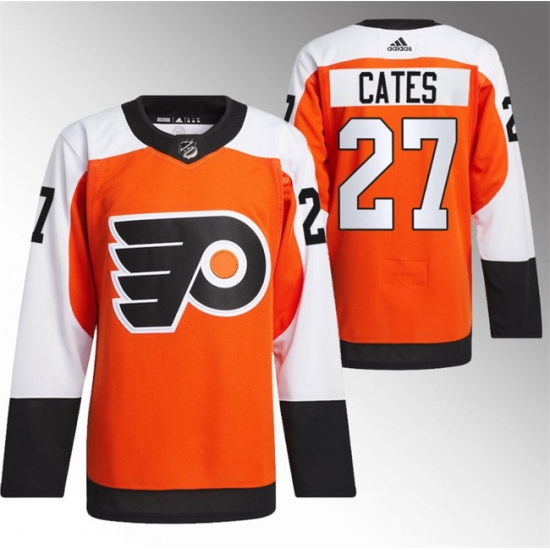 Men Philadelphia Flyers 27 Noah Cates 2023 24 Orange Stitched Jersey Men Philadelphia Flyers 27 Noah Cates 2023 24 Orange Stitched Jersey