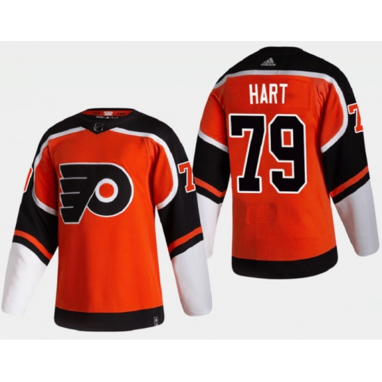 Men Philadelphia Flyers 79 Carter Hart 2021 Orange Reverse Retro Stitched Jersey Men Philadelphia Flyers 79 Carter Hart 2021 Orange Reverse Retro Stitched Jersey