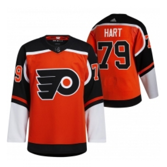 Men Philadelphia Flyers 79 Carter Hart Orange 2021 Reverse Retro Authentic Jersey Men Philadelphia Flyers 79 Carter Hart Orange 2021 Reverse Retro Authentic Jersey