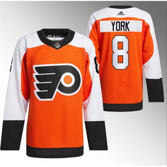 Men Philadelphia Flyers 8 Cam York 2023 24 Orange Stitched Jersey Men Philadelphia Flyers 8 Cam York 2023 24 Orange Stitched Jersey