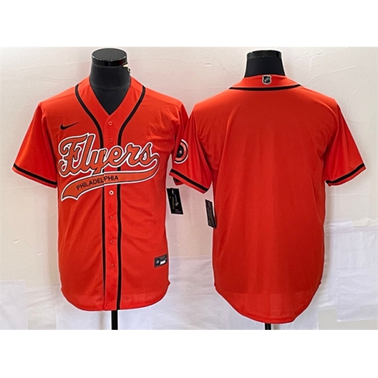 Men Philadelphia Flyers Blank Orange Cool Base Stitched Baseball Jersey Men Philadelphia Flyers Blank Orange Cool Base Stitched Baseball Jersey