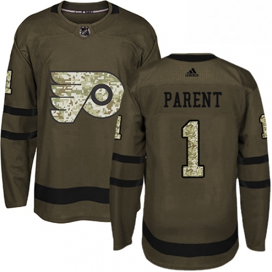Mens Adidas Philadelphia Flyers 1 Bernie Parent Authentic Green Salute to Service NHL Jersey Mens Adidas Philadelphia Flyers 1 Bernie Parent Authentic Green Salute to Service NHL Jersey