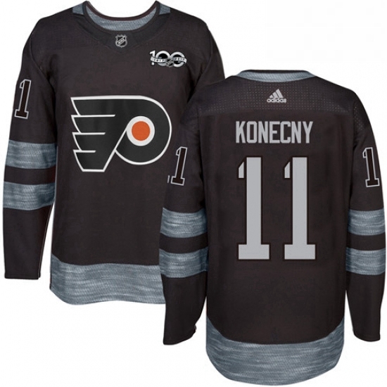 Mens Adidas Philadelphia Flyers 11 Travis Konecny Authentic Black 1917 2017 100th Anniversary NHL Jersey Mens Adidas Philadelphia Flyers 11 Travis Konecny Authentic Black 1917 2017 100th Anniversary NHL Jersey