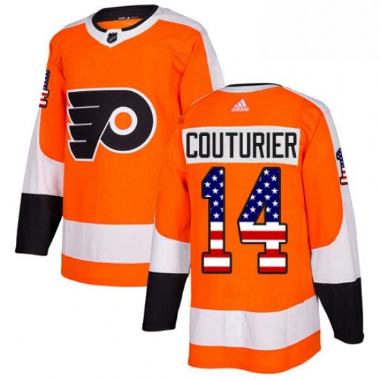 Mens Adidas Philadelphia Flyers 14 Sean Couturier Authentic Orange USA Flag Fashion NHL Jersey Mens Adidas Philadelphia Flyers 14 Sean Couturier Authentic Orange USA Flag Fashion NHL Jersey