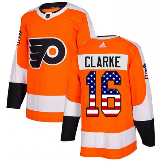 Mens Adidas Philadelphia Flyers 16 Bobby Clarke Authentic Orange USA Flag Fashion NHL Jersey Mens Adidas Philadelphia Flyers 16 Bobby Clarke Authentic Orange USA Flag Fashion NHL Jersey