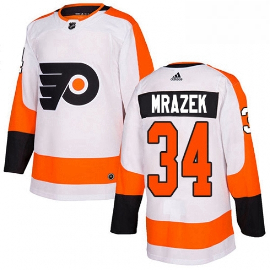 Mens Adidas Philadelphia Flyers 34 Petr Mrazek Authentic White Away NHL Jersey Mens Adidas Philadelphia Flyers 34 Petr Mrazek Authentic White Away NHL Jersey