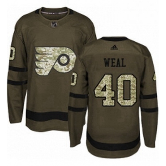 Mens Adidas Philadelphia Flyers 40 Jordan Weal Authentic Green Salute to Service NHL Jersey Mens Adidas Philadelphia Flyers 40 Jordan Weal Authentic Green Salute to Service NHL Jersey