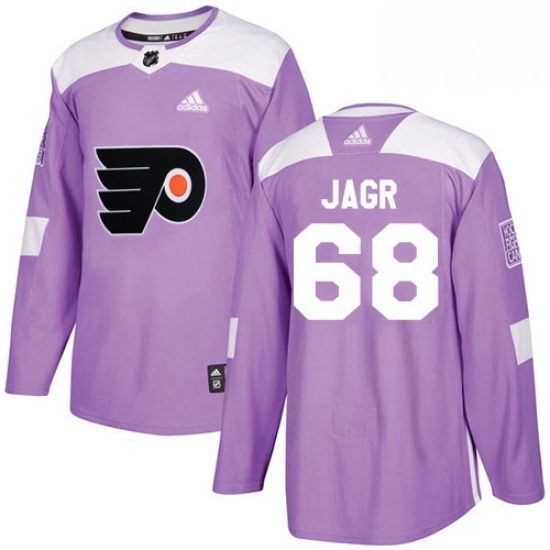 Mens Adidas Philadelphia Flyers 68 Jaromir Jagr Authentic Purple Fights Cancer Practice NHL Jersey Mens Adidas Philadelphia Flyers 68 Jaromir Jagr Authentic Purple Fights Cancer Practice NHL Jersey