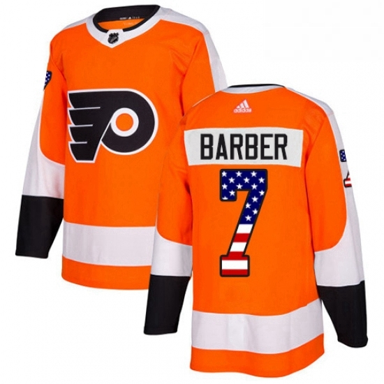 Mens Adidas Philadelphia Flyers 7 Bill Barber Authentic Orange USA Flag Fashion NHL Jersey Mens Adidas Philadelphia Flyers 7 Bill Barber Authentic Orange USA Flag Fashion NHL Jersey