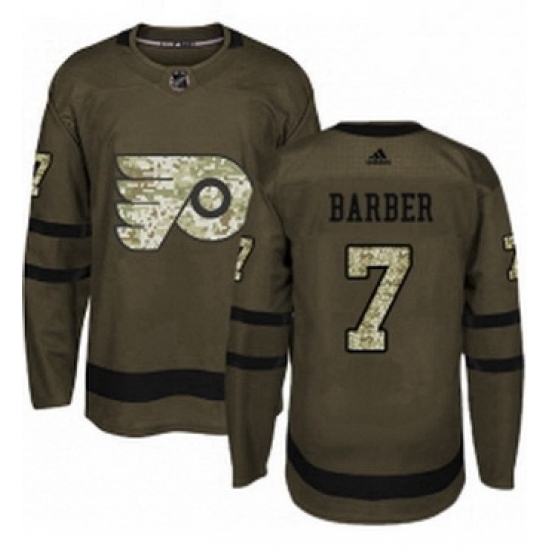 Mens Adidas Philadelphia Flyers 7 Bill Barber Premier Green Salute to Service NHL Jersey Mens Adidas Philadelphia Flyers 7 Bill Barber Premier Green Salute to Service NHL Jersey