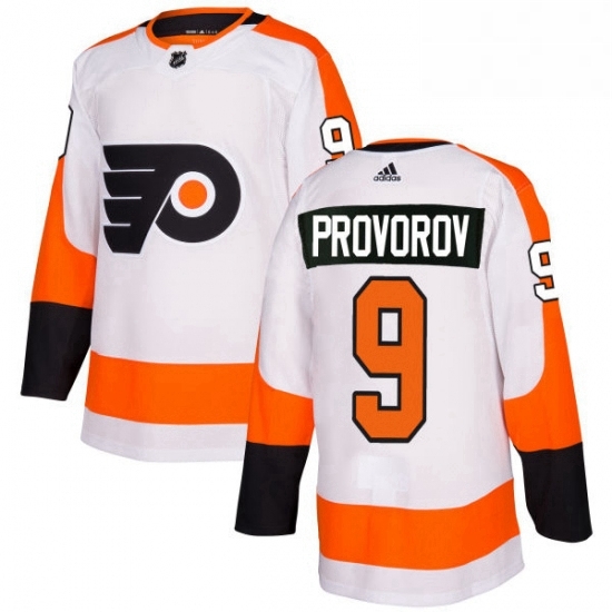 Mens Adidas Philadelphia Flyers 9 Ivan Provorov Authentic White Away NHL Jersey Mens Adidas Philadelphia Flyers 9 Ivan Provorov Authentic White Away NHL Jersey