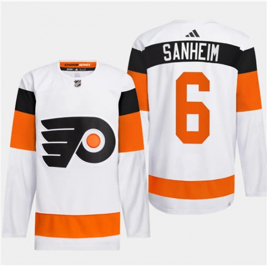 Men's Philadelphia Flyers #6 Travis Sanheim White 2024 Stadium Series Stitched Jersey Men's Philadelphia Flyers #6 Travis Sanheim White 2024 Stadium Series Stitched Jersey