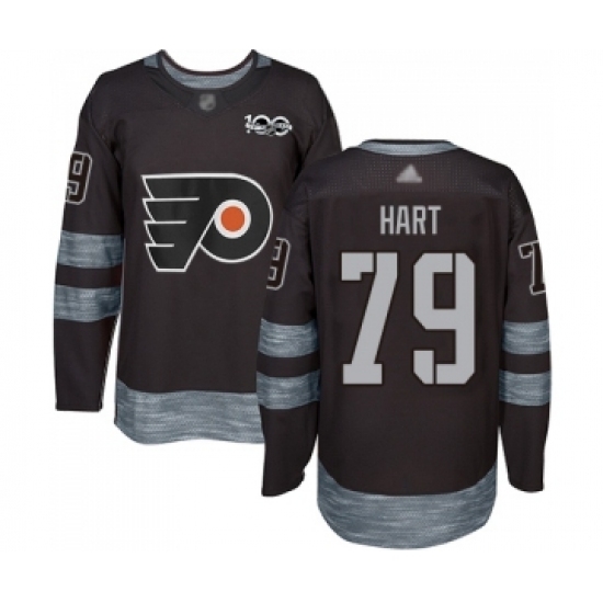 Men's Philadelphia Flyers #79 Carter Hart Authentic Black 1917-2017 100th Anniversary Hockey Jersey Men's Philadelphia Flyers #79 Carter Hart Authentic Black 1917-2017 100th Anniversary Hockey Jersey