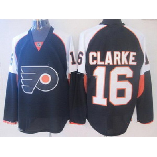 Philadelphia Flyers 16 Bobby Clarke Black Hockey Jersey Philadelphia Flyers 16 Bobby Clarke Black Hockey Jersey