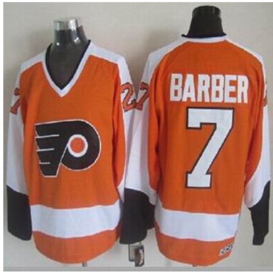 Philadelphia Flyers #7 Bill Barber Orange CCM Throwback Stitched NHL Jersey Philadelphia Flyers #7 Bill Barber Orange CCM Throwback Stitched NHL Jersey