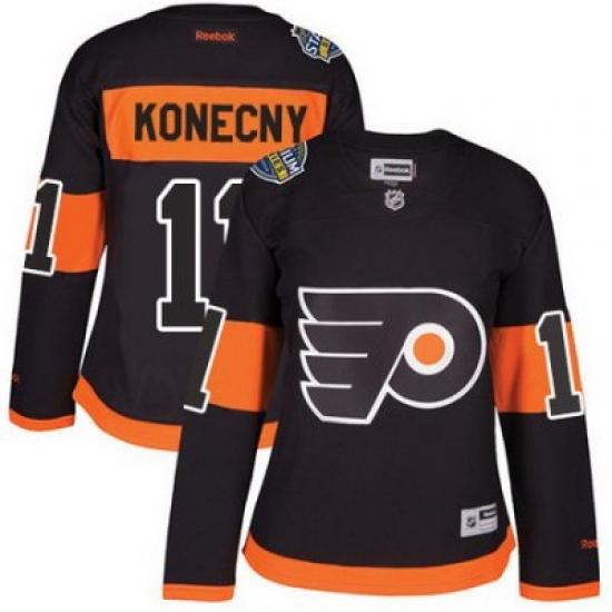 Flyers #11 Travis Konecny Black 2017 Stadium Series Womens Stitched NHL Jersey Flyers #11 Travis Konecny Black 2017 Stadium Series Womens Stitched NHL Jersey