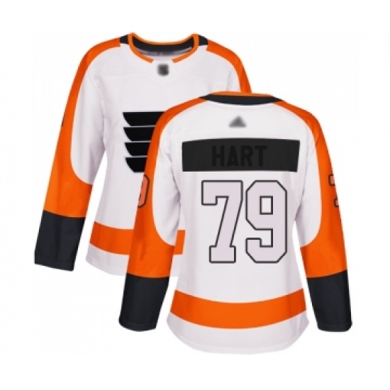 Women Philadelphia Flyers #79 Carter Hart Authentic White Away Hockey Jersey Women Philadelphia Flyers #79 Carter Hart Authentic White Away Hockey Jersey