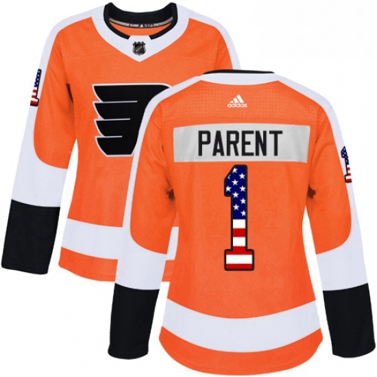 Womens Adidas Philadelphia Flyers 1 Bernie Parent Authentic Orange USA Flag Fashion NHL Jersey Womens Adidas Philadelphia Flyers 1 Bernie Parent Authentic Orange USA Flag Fashion NHL Jersey