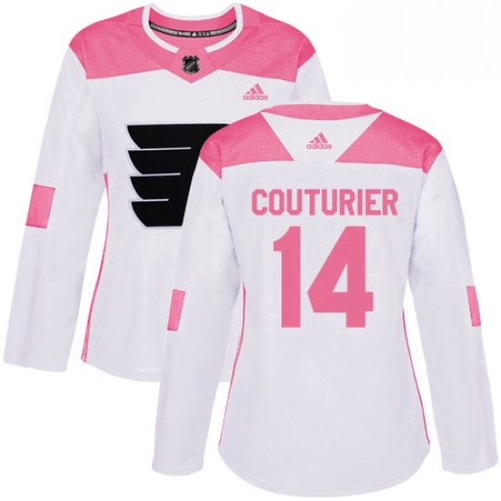 Womens Adidas Philadelphia Flyers 14 Sean Couturier Authentic WhitePink Fashion NHL Jersey Womens Adidas Philadelphia Flyers 14 Sean Couturier Authentic WhitePink Fashion NHL Jersey