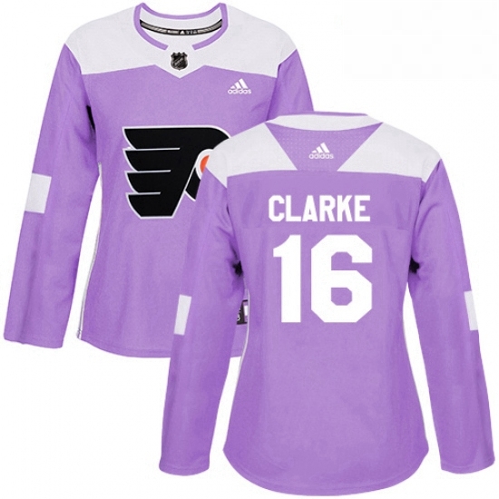 Womens Adidas Philadelphia Flyers 16 Bobby Clarke Authentic Purple Fights Cancer Practice NHL Jersey Womens Adidas Philadelphia Flyers 16 Bobby Clarke Authentic Purple Fights Cancer Practice NHL Jersey