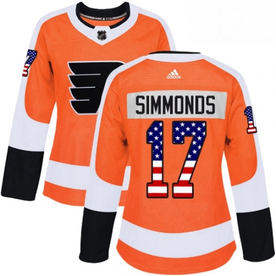 Womens Adidas Philadelphia Flyers 17 Wayne Simmonds Authentic Orange USA Flag Fashion NHL Jersey Womens Adidas Philadelphia Flyers 17 Wayne Simmonds Authentic Orange USA Flag Fashion NHL Jersey