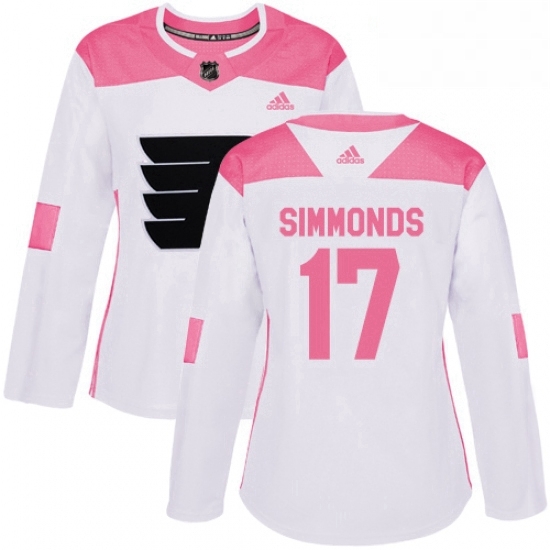 Womens Adidas Philadelphia Flyers 17 Wayne Simmonds Authentic WhitePink Fashion NHL Jersey Womens Adidas Philadelphia Flyers 17 Wayne Simmonds Authentic WhitePink Fashion NHL Jersey