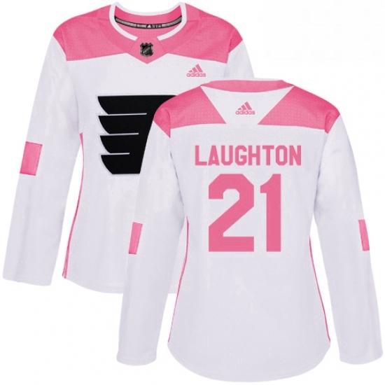 Womens Adidas Philadelphia Flyers 21 Scott Laughton Authentic WhitePink Fashion NHL Jersey Womens Adidas Philadelphia Flyers 21 Scott Laughton Authentic WhitePink Fashion NHL Jersey