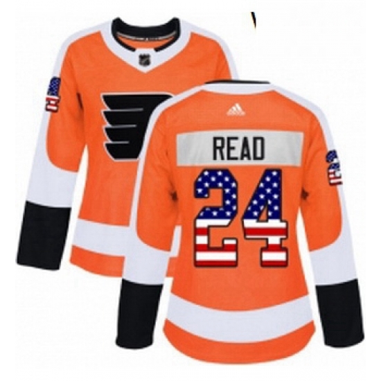 Womens Adidas Philadelphia Flyers 24 Matt Read Authentic Orange USA Flag Fashion NHL Jersey Womens Adidas Philadelphia Flyers 24 Matt Read Authentic Orange USA Flag Fashion NHL Jersey