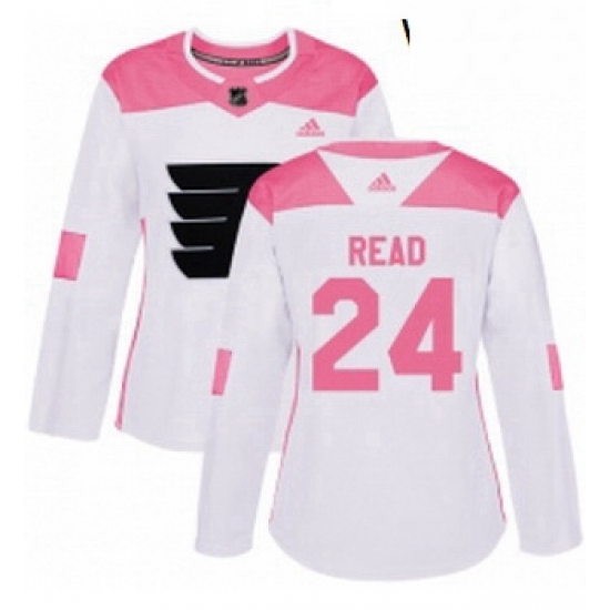 Womens Adidas Philadelphia Flyers 24 Matt Read Authentic WhitePink Fashion NHL Jersey Womens Adidas Philadelphia Flyers 24 Matt Read Authentic WhitePink Fashion NHL Jersey