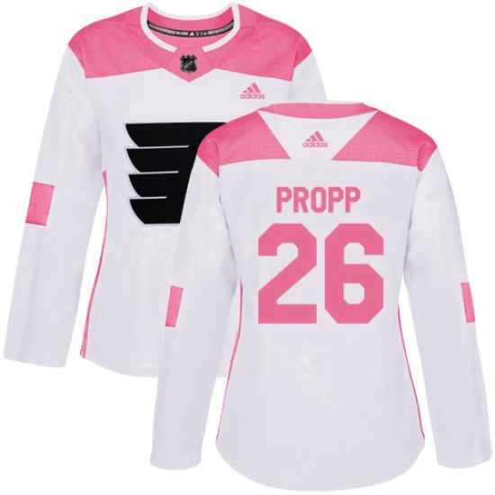 Womens Adidas Philadelphia Flyers 26 Brian Propp Authentic WhitePink Fashion NHL Jersey Womens Adidas Philadelphia Flyers 26 Brian Propp Authentic WhitePink Fashion NHL Jersey