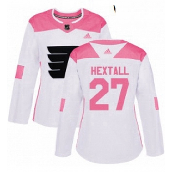 Womens Adidas Philadelphia Flyers 27 Ron Hextall Authentic WhitePink Fashion NHL Jersey Womens Adidas Philadelphia Flyers 27 Ron Hextall Authentic WhitePink Fashion NHL Jersey