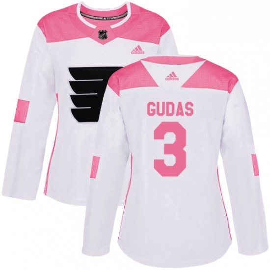 Womens Adidas Philadelphia Flyers 3 Radko Gudas Authentic WhitePink Fashion NHL Jersey Womens Adidas Philadelphia Flyers 3 Radko Gudas Authentic WhitePink Fashion NHL Jersey