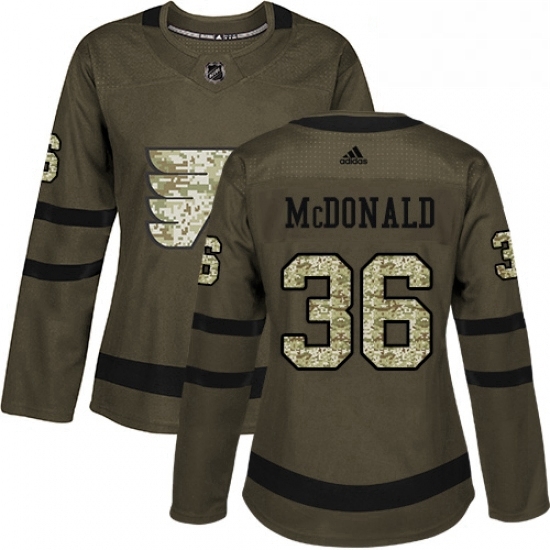 Womens Adidas Philadelphia Flyers 36 Colin McDonald Authentic Green Salute to Service NHL Jersey Womens Adidas Philadelphia Flyers 36 Colin McDonald Authentic Green Salute to Service NHL Jersey