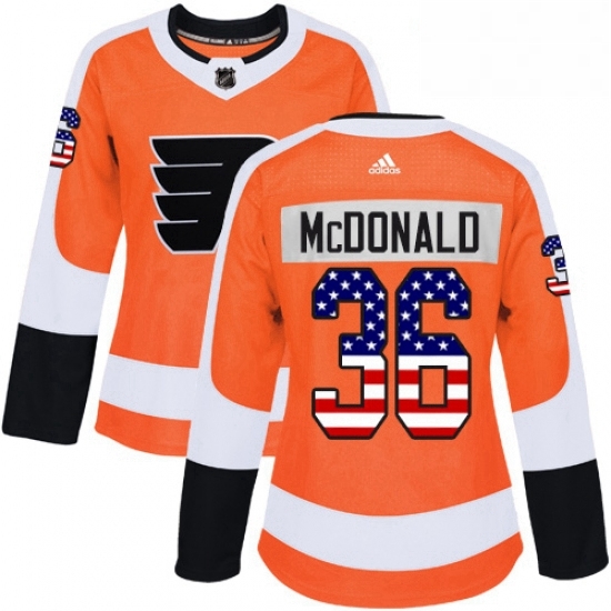 Womens Adidas Philadelphia Flyers 36 Colin McDonald Authentic Orange USA Flag Fashion NHL Jersey Womens Adidas Philadelphia Flyers 36 Colin McDonald Authentic Orange USA Flag Fashion NHL Jersey