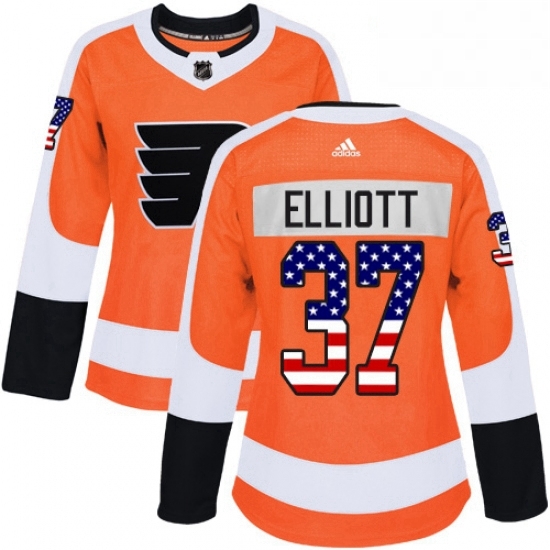 Womens Adidas Philadelphia Flyers 37 Brian Elliott Authentic Orange USA Flag Fashion NHL Jersey Womens Adidas Philadelphia Flyers 37 Brian Elliott Authentic Orange USA Flag Fashion NHL Jersey