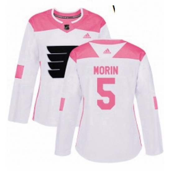 Womens Adidas Philadelphia Flyers 5 Samuel Morin Authentic WhitePink Fashion NHL Jersey Womens Adidas Philadelphia Flyers 5 Samuel Morin Authentic WhitePink Fashion NHL Jersey