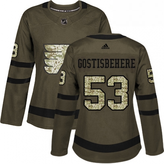 Womens Adidas Philadelphia Flyers 53 Shayne Gostisbehere Authentic Green Salute to Service NHL Jersey Womens Adidas Philadelphia Flyers 53 Shayne Gostisbehere Authentic Green Salute to Service NHL Jersey