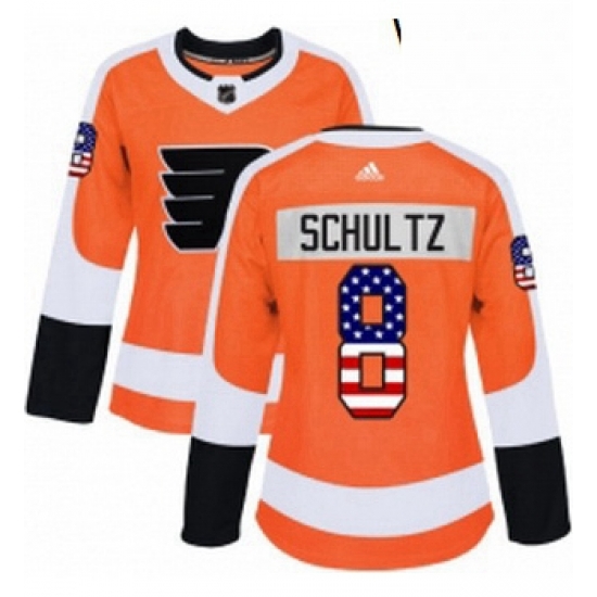 Womens Adidas Philadelphia Flyers 8 Dave Schultz Authentic Orange USA Flag Fashion NHL Jersey Womens Adidas Philadelphia Flyers 8 Dave Schultz Authentic Orange USA Flag Fashion NHL Jersey