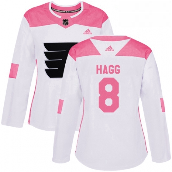 Womens Adidas Philadelphia Flyers 8 Robert Hagg Authentic WhitePink Fashion NHL Jersey Womens Adidas Philadelphia Flyers 8 Robert Hagg Authentic WhitePink Fashion NHL Jersey