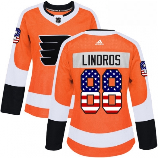 Womens Adidas Philadelphia Flyers 88 Eric Lindros Authentic Orange USA Flag Fashion NHL Jersey Womens Adidas Philadelphia Flyers 88 Eric Lindros Authentic Orange USA Flag Fashion NHL Jersey