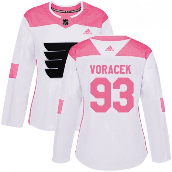 Womens Adidas Philadelphia Flyers 93 Jakub Voracek Authentic WhitePink Fashion NHL Jersey Womens Adidas Philadelphia Flyers 93 Jakub Voracek Authentic WhitePink Fashion NHL Jersey