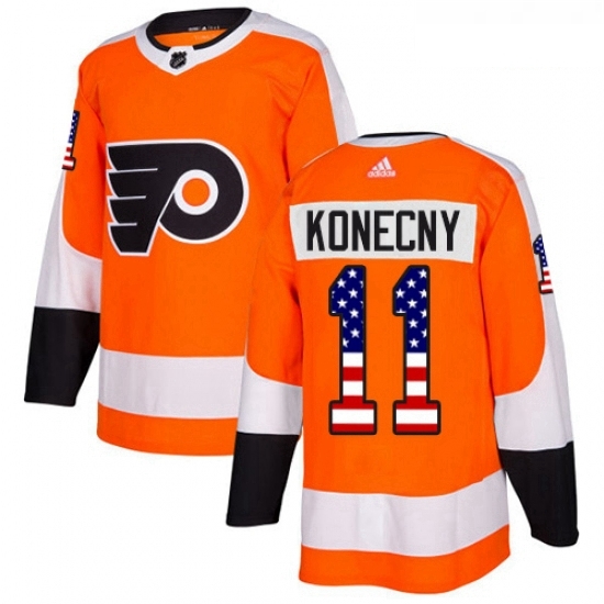 Youth Adidas Philadelphia Flyers 11 Travis Konecny Authentic Orange USA Flag Fashion NHL Jersey Youth Adidas Philadelphia Flyers 11 Travis Konecny Authentic Orange USA Flag Fashion NHL Jersey