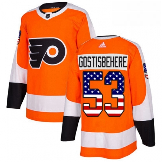 Youth Adidas Philadelphia Flyers 53 Shayne Gostisbehere Authentic Orange USA Flag Fashion NHL Jersey Youth Adidas Philadelphia Flyers 53 Shayne Gostisbehere Authentic Orange USA Flag Fashion NHL Jersey