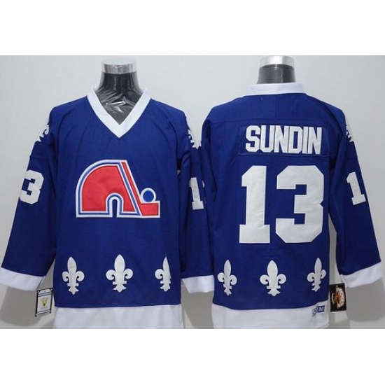 Nordiques #13 Mats Sundin Blue CCM Throwback Stitched NHL Jersey Nordiques #13 Mats Sundin Blue CCM Throwback Stitched NHL Jersey