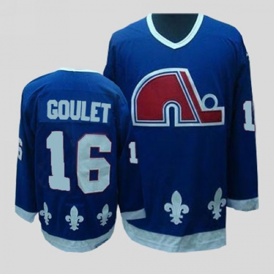 Nordiques #16 Michel Goulet Stitched CCM Throwback Blue NHL Jersey Nordiques #16 Michel Goulet Stitched CCM Throwback Blue NHL Jersey