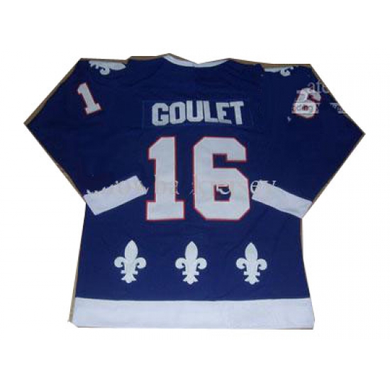 Quebec Nordiques #16 Michel Goulet Blue CCM Ice Hockey Jersey Quebec Nordiques #16 Michel Goulet Blue CCM Ice Hockey Jersey