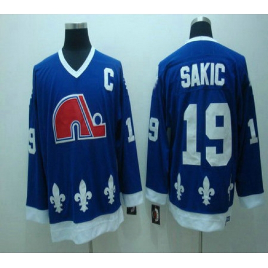 Quebec Nordiques 19 Sakic Blue Jerseys Quebec Nordiques 19 Sakic Blue Jerseys